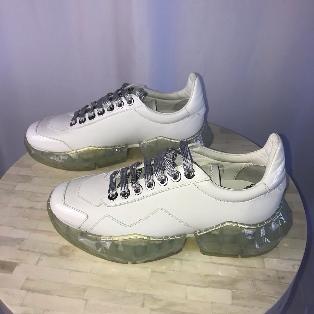 JIMMY CHOO Diamond /F Leather Sneakers - NEW! - Picture 4 of 13